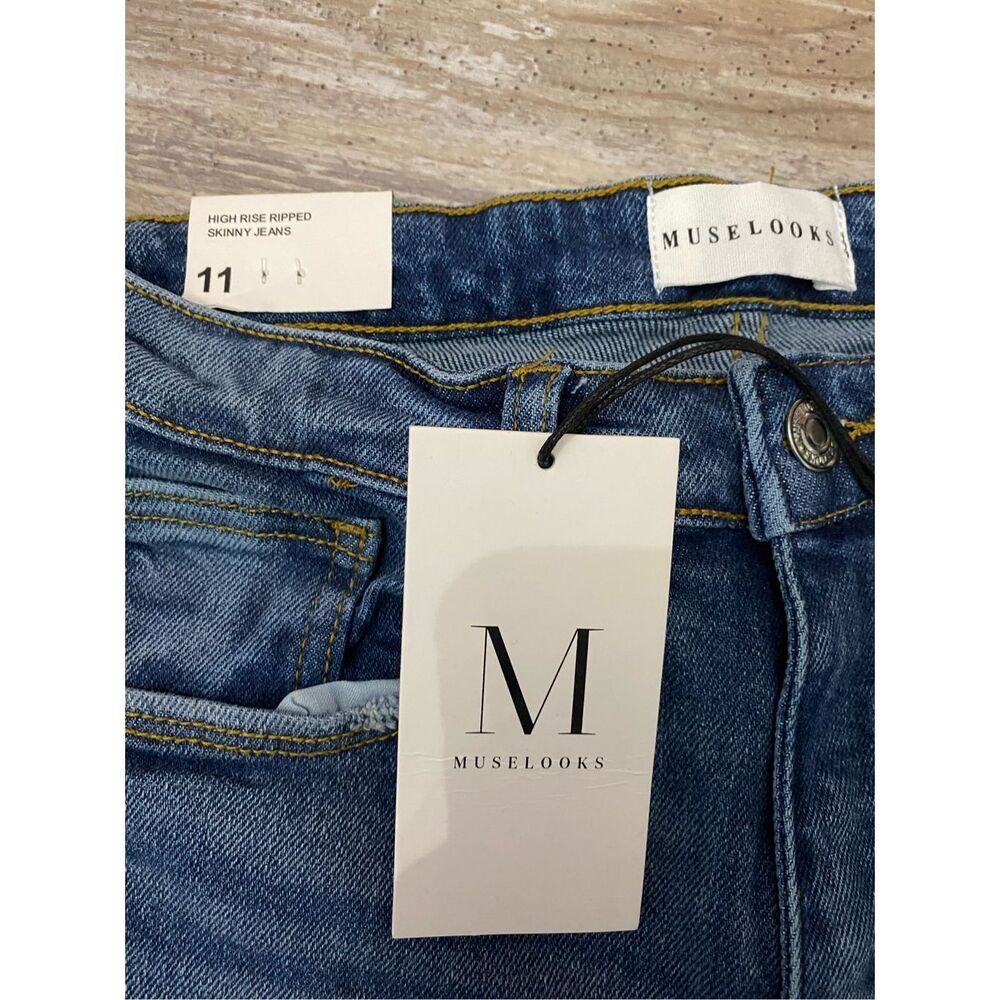 Muselooks High Rise Ripped Skinny Stretch Women’s Size 11 - Picture 4 of 5